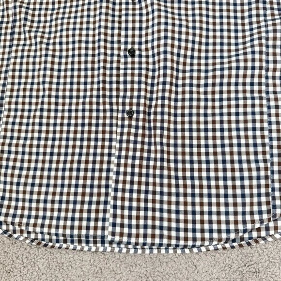 7 Downie St Plaid Brown Checkered Button Shirt - Picture 8 of 15